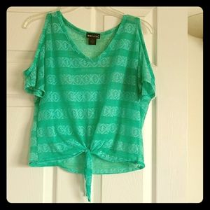 Sheer mint green shirt